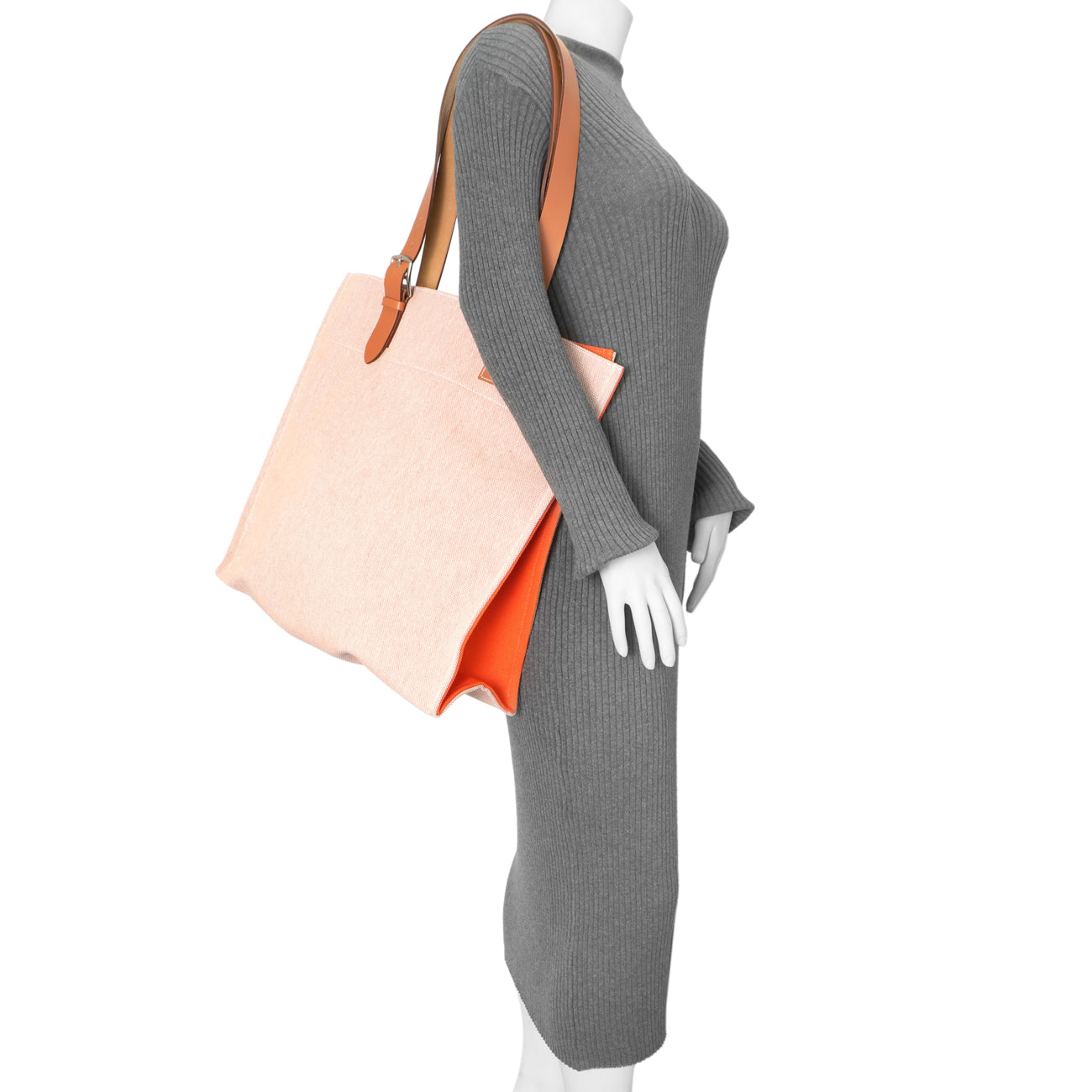 Exclusive Hermes Canvas Calfskin Etriviere Shopping Tote — Alternate View 7