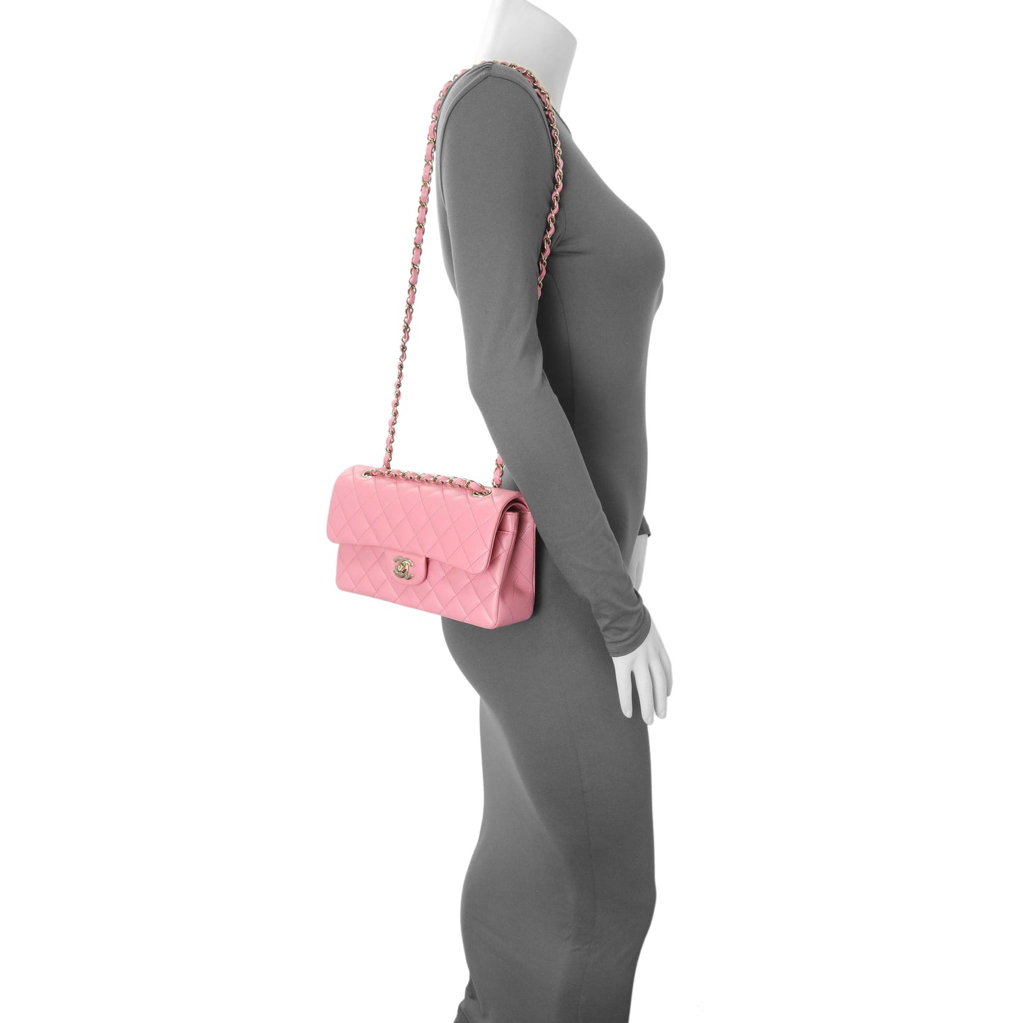 Exclusive Chanel Pink Quilted Lambskin Small Double Flap — Alternate View 7