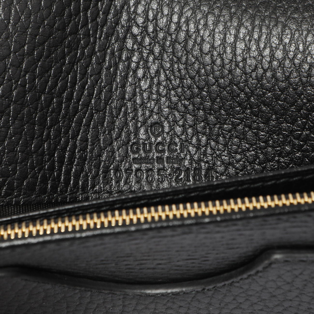 Exclusive Gucci Black Calfskin Mini GG Marmont Chain Wallet — Detail View