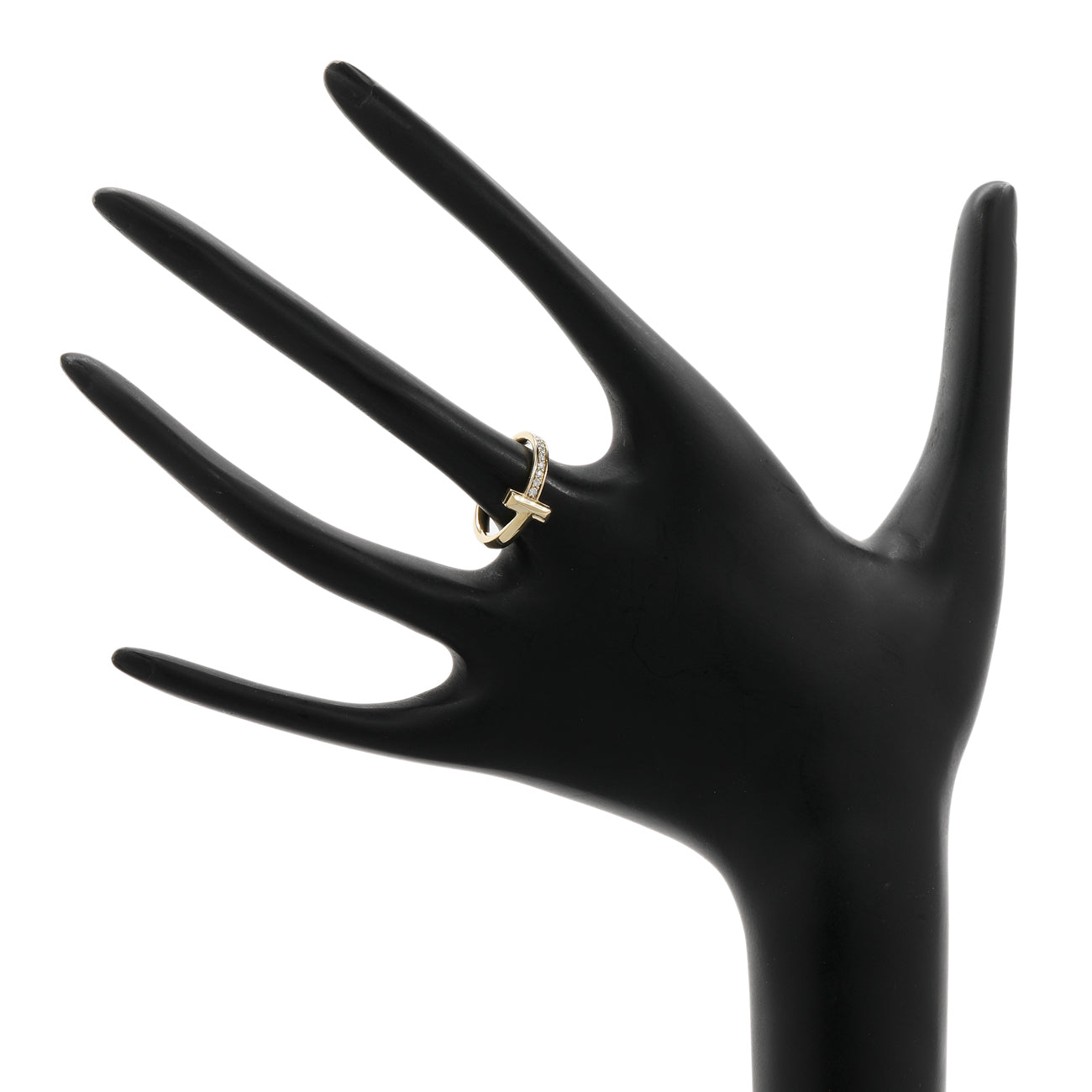 Exclusive Tiffany & Co. 18K Yellow Gold Diamond T1 Ring — Top View