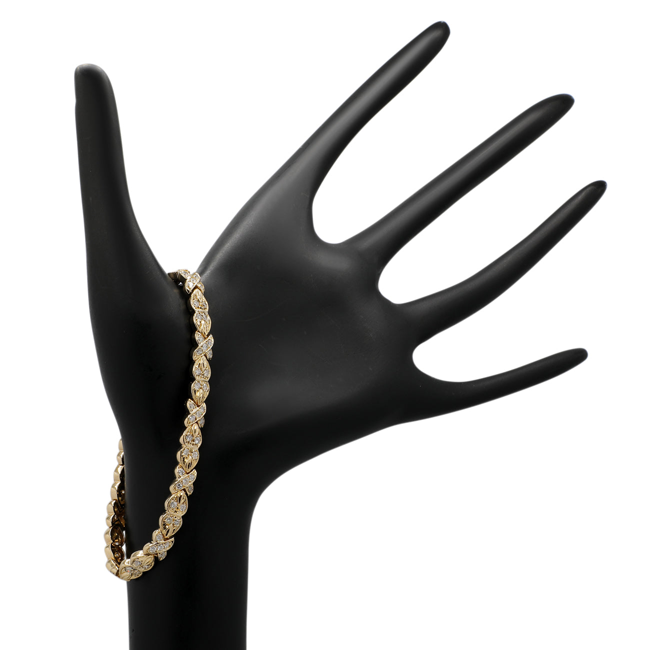 Exclusive 14K Yellow Gold 1.74 Carat X Link Bracelet — Back View