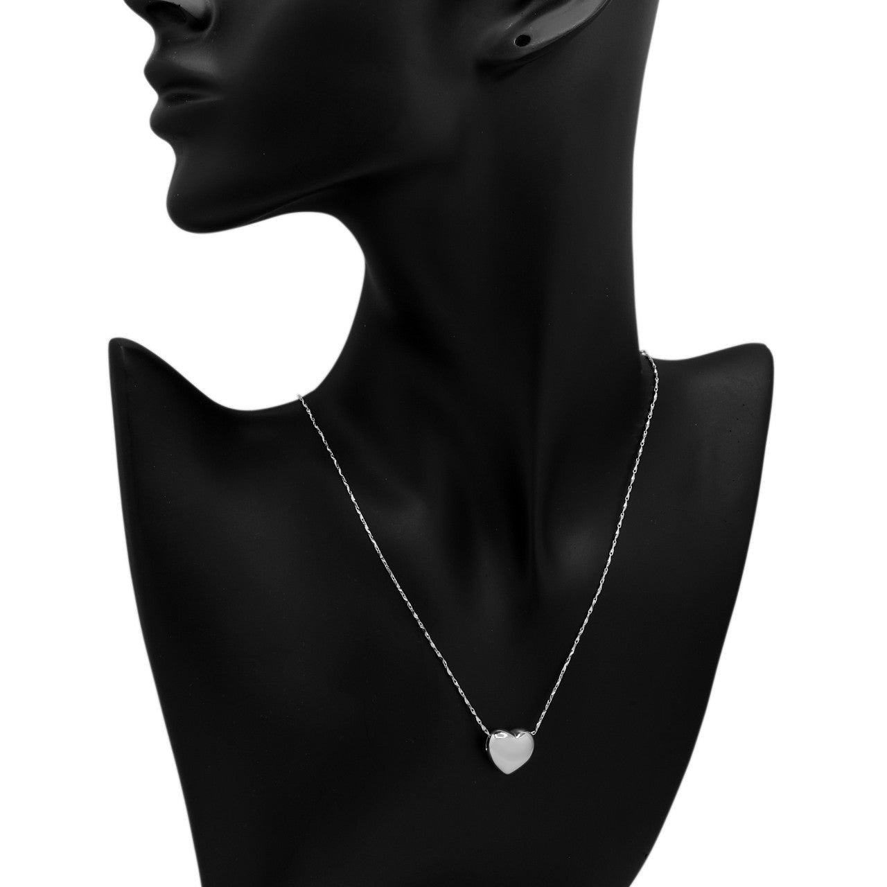 Exclusive Platinum Puffy Heart Pendant — Back View