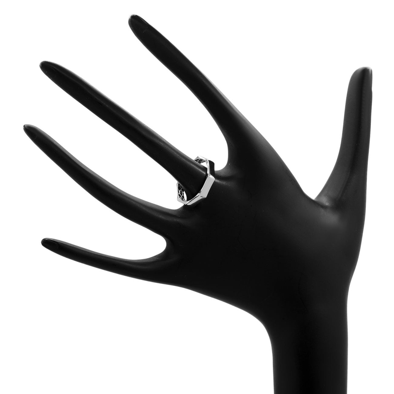 Exclusive 14K White Gold Octagonal 4.0mm Ring — Back View