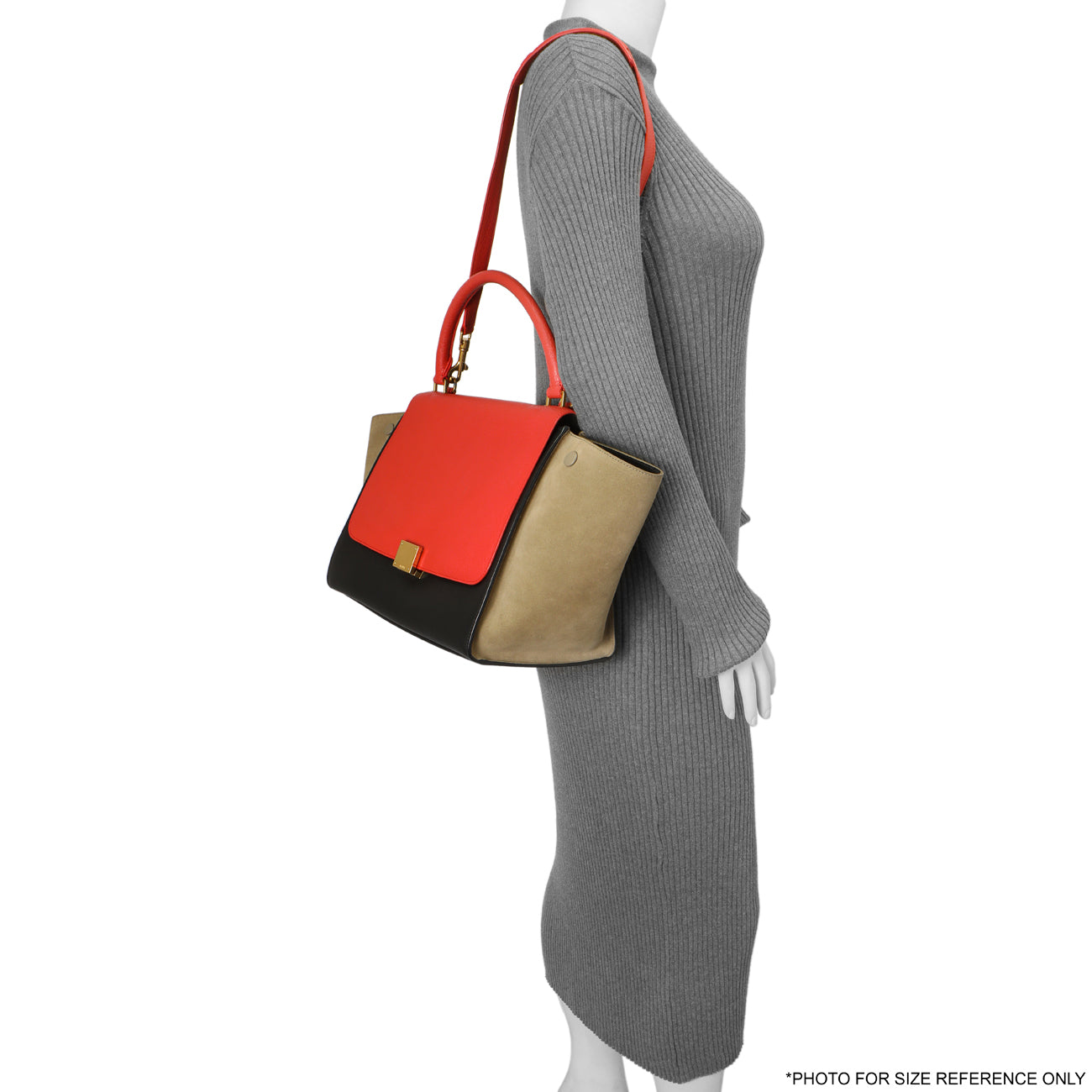 Exclusive Celine Tri-Color Calfskin Suede Medium Trapeze — Alternate View 13