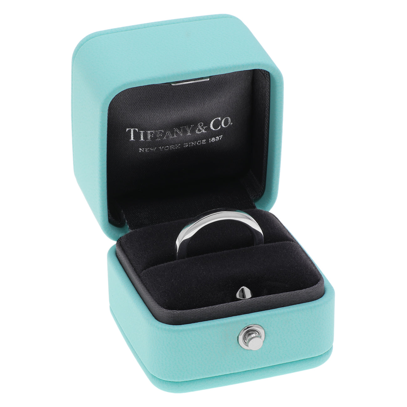 Exclusive Tiffany & Co. 18K White Gold Lock Ring — Top View