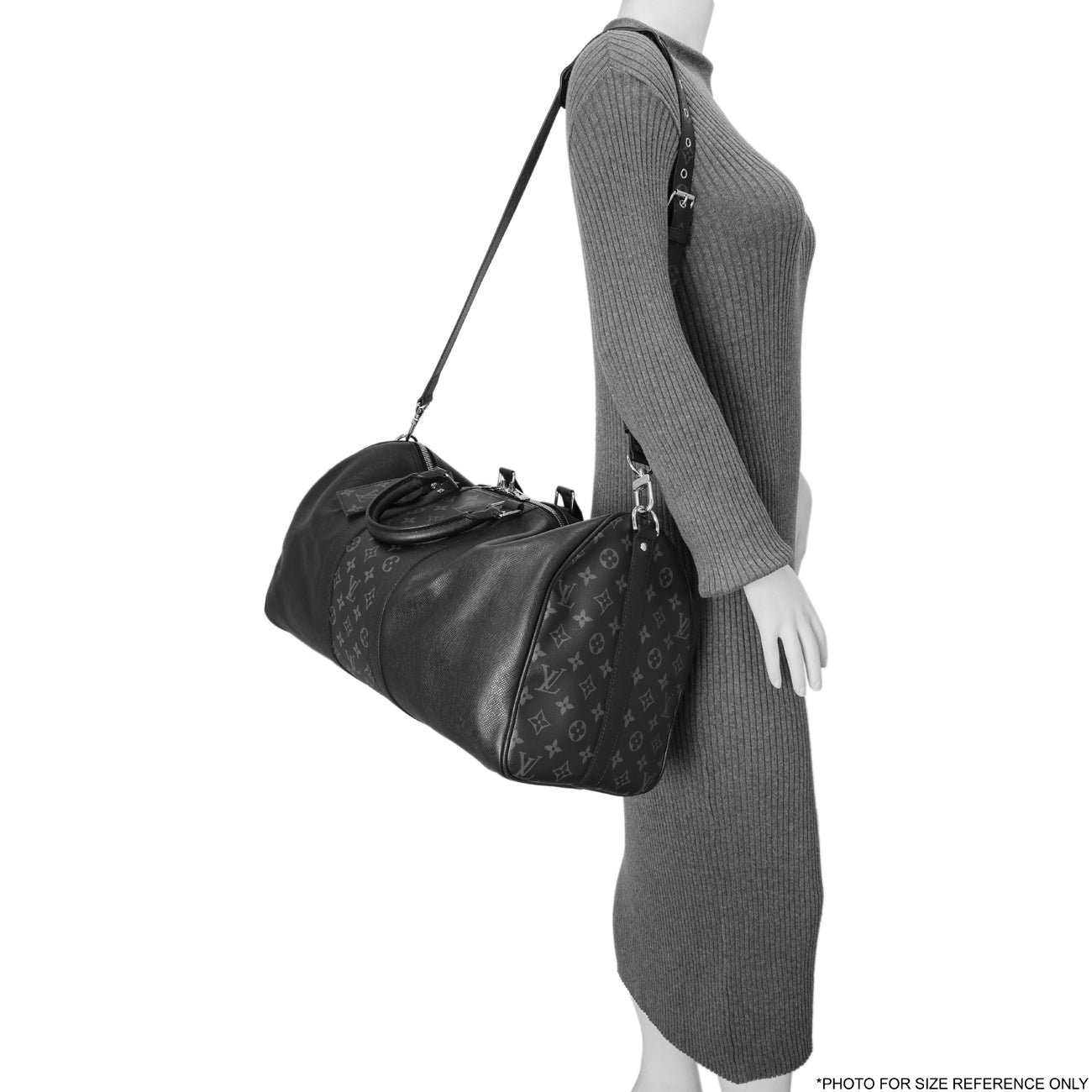 Exclusive Louis Vuitton Black Taigarama Keepall Bandouliere 50 — Alternate View 10