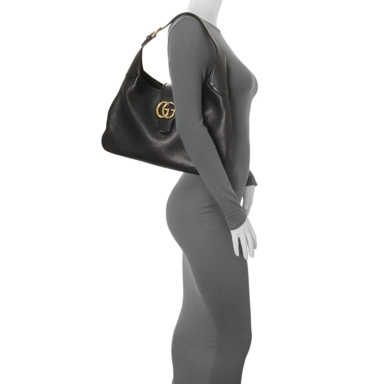 Exclusive Gucci Black Goatskin Medium Aphrodite Shoulder Bag — Alternate View 10