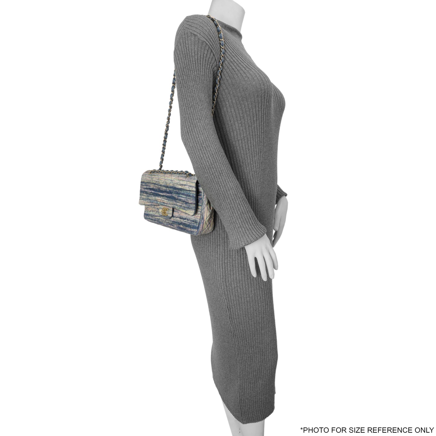 Exclusive Chanel Quilted Denim Medium Classic Double Flap — Alternate View 7