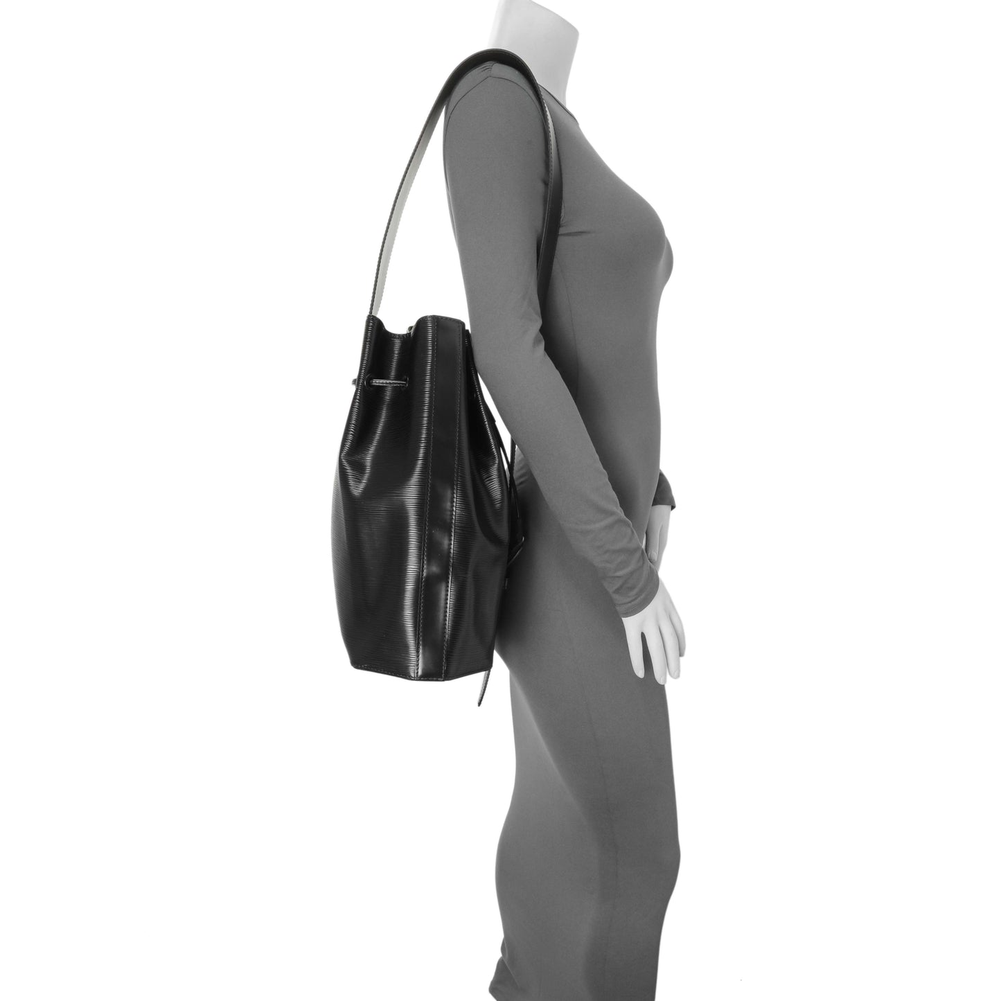 Exclusive Louis Vuitton Black Epi Sac a Dos Drawstring Bag — Alternate View 11