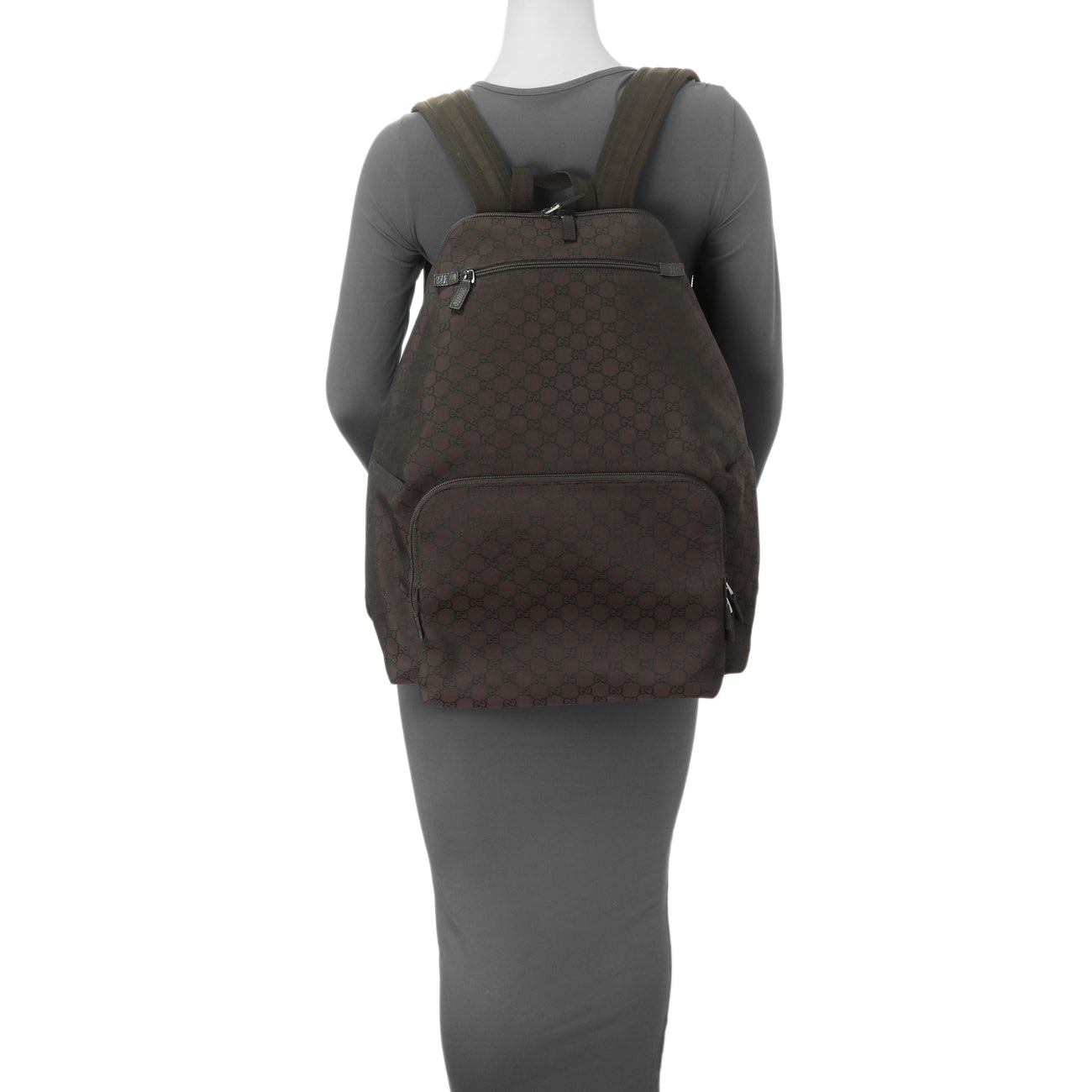 Exclusive Gucci Brown Monogram Nylon Day Backpack — Alternate View 8
