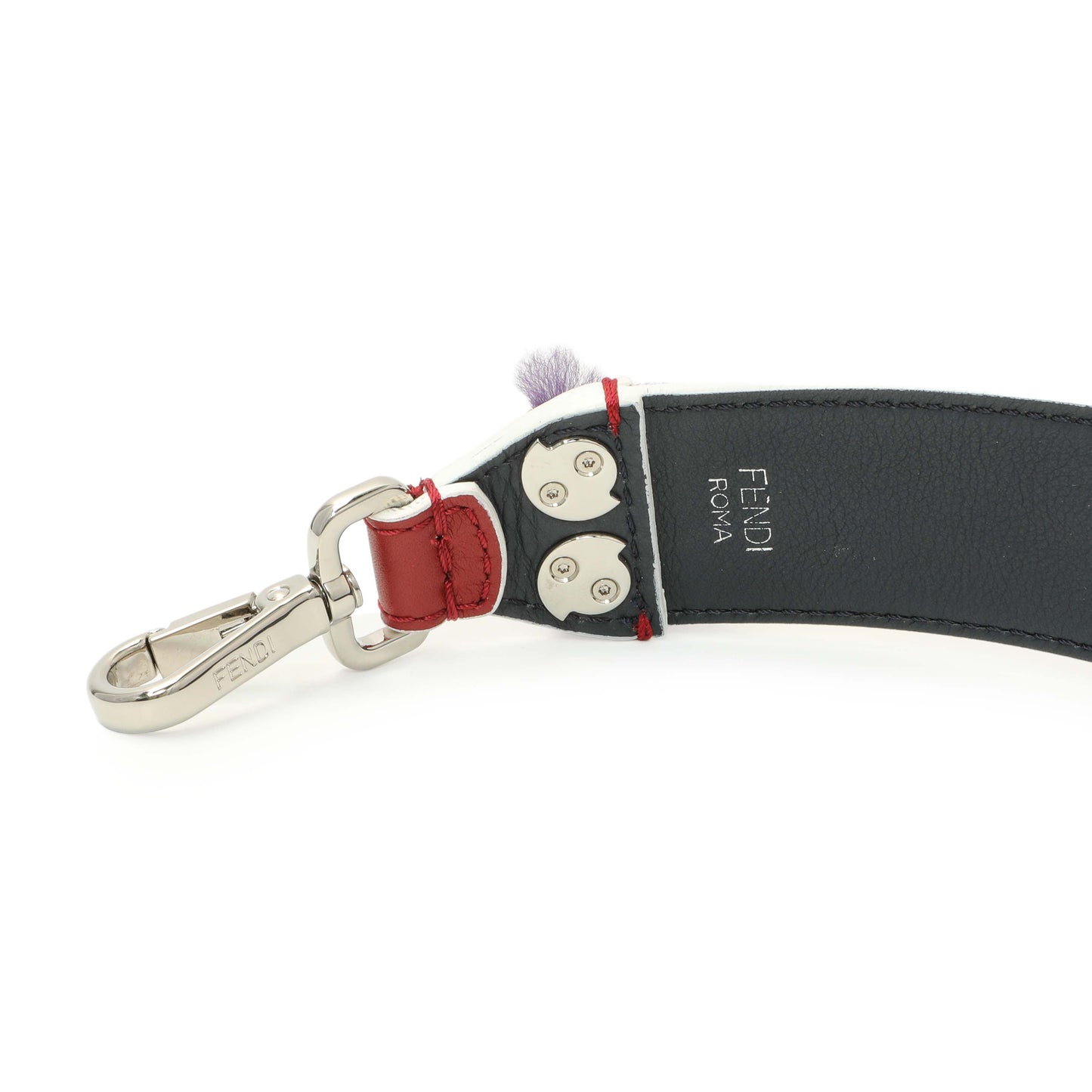 Exclusive Fendi Multicolor Calfskin Striped Monster Strap You — Back View