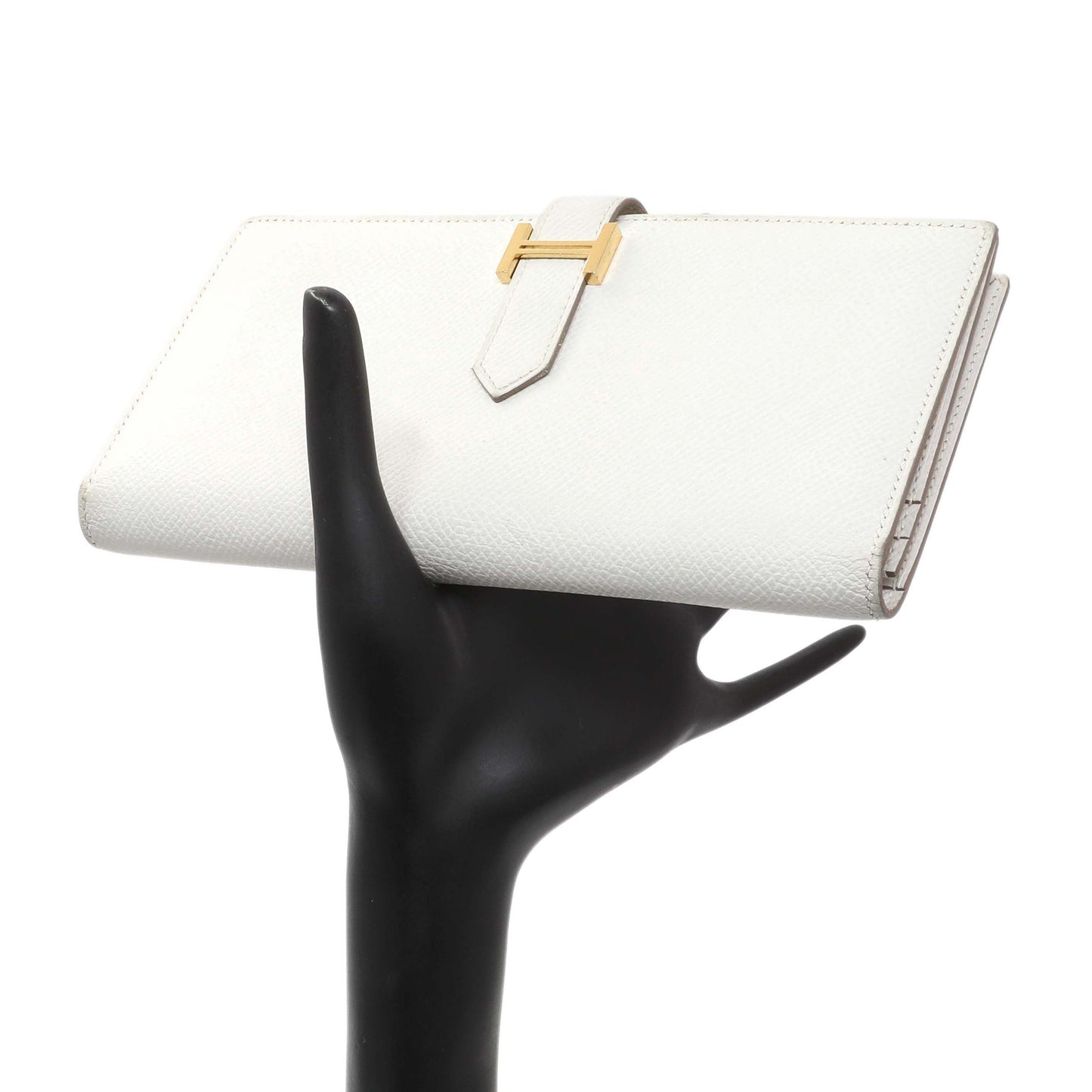 Exclusive Hermes White Epsom Bearn Gusset Wallet — Alternate View 11