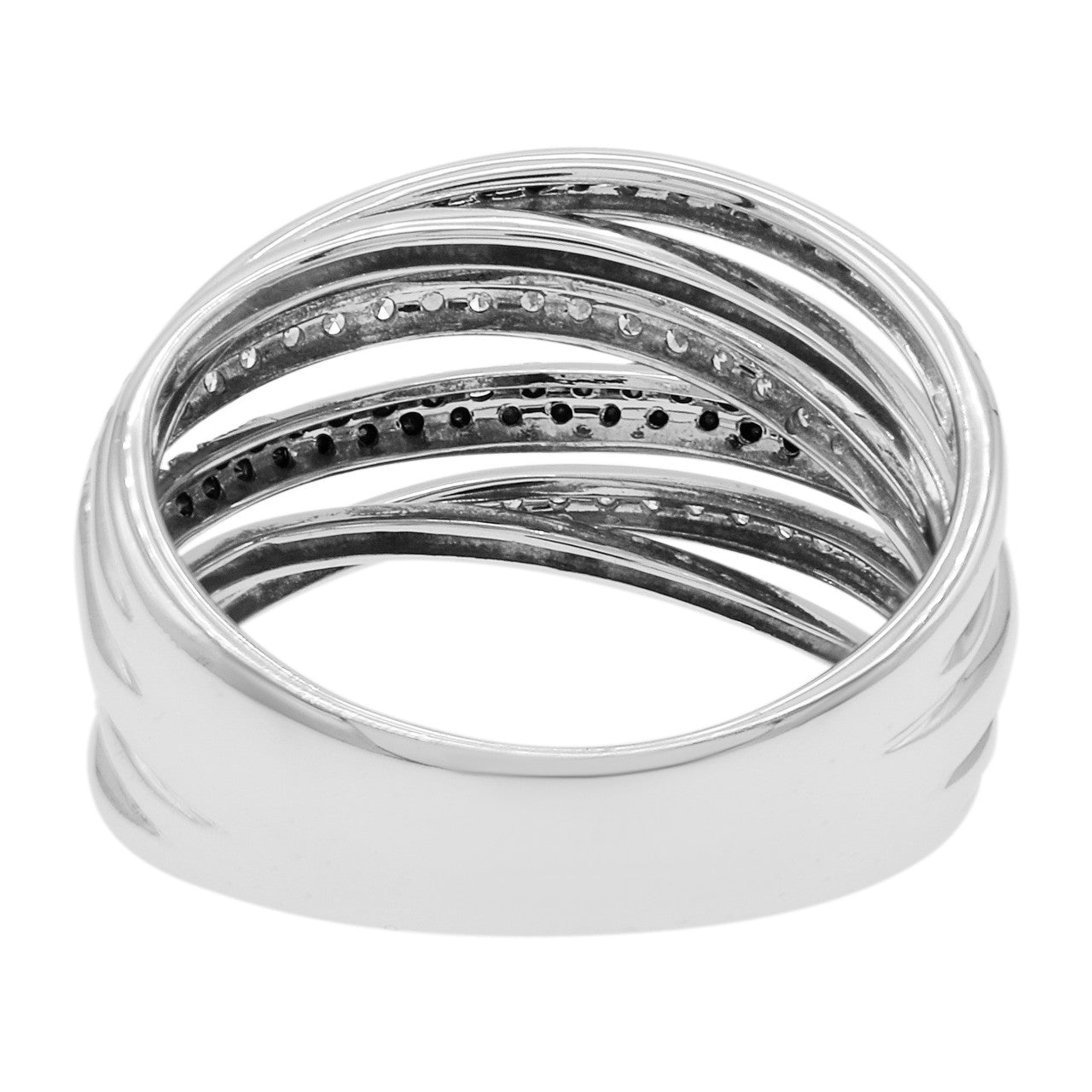 Exclusive 14K White Gold 0.45 Carat Black Diamond Ring — Back View