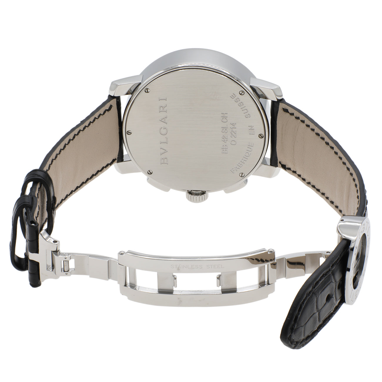 Exclusive Bulgari Stainless Steel Chronograph Automatic BB 42 SL CH — Top View