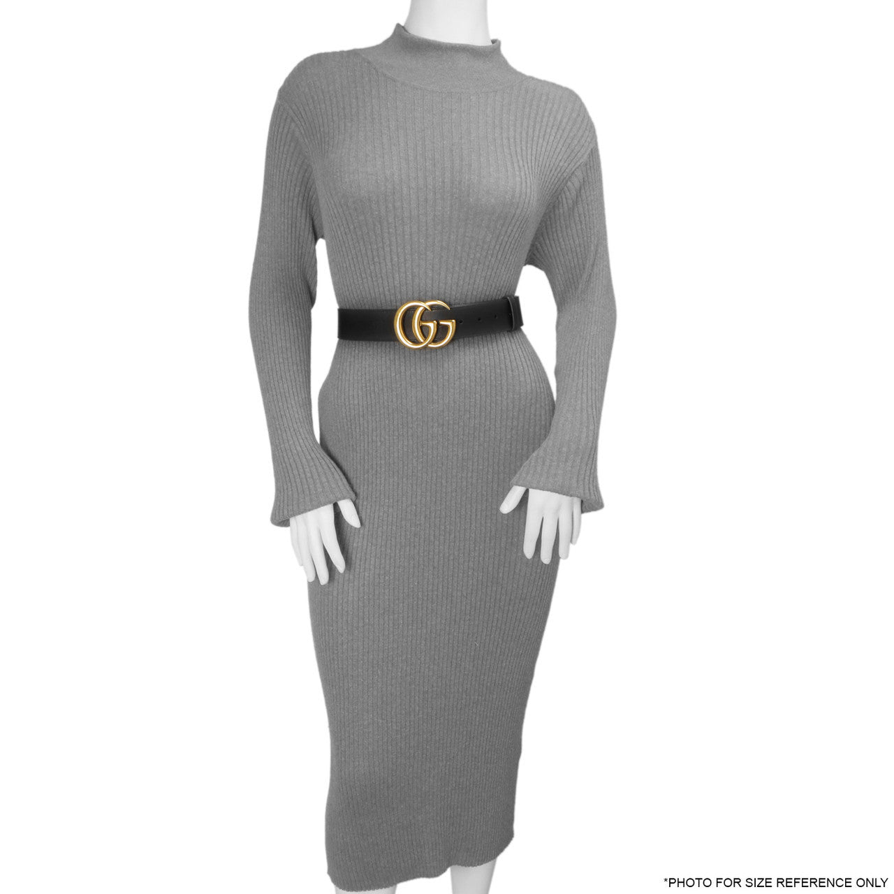 Exclusive Gucci Black Calfskin Double G 40mm Belt — Lifestyle View