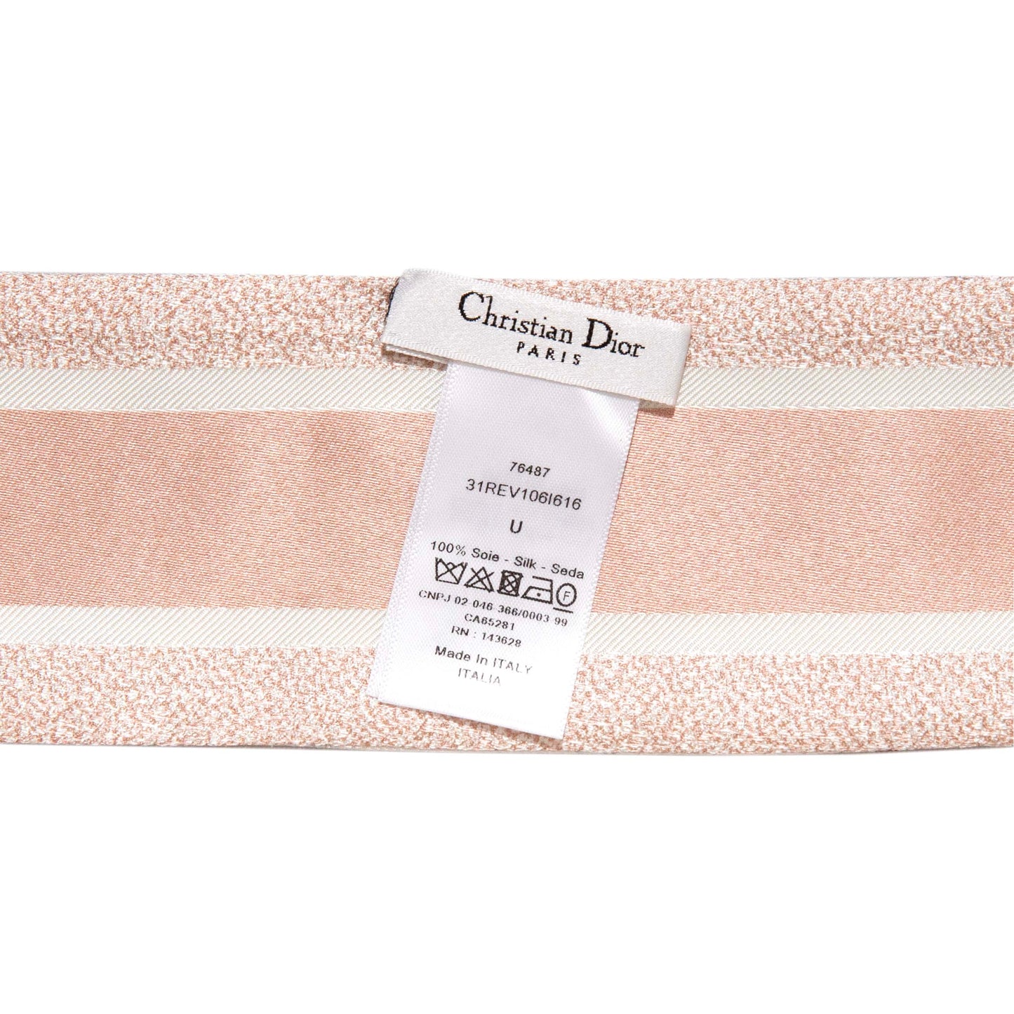 Exclusive Christian Dior Pink Silk Mitzah Scarf — Top View