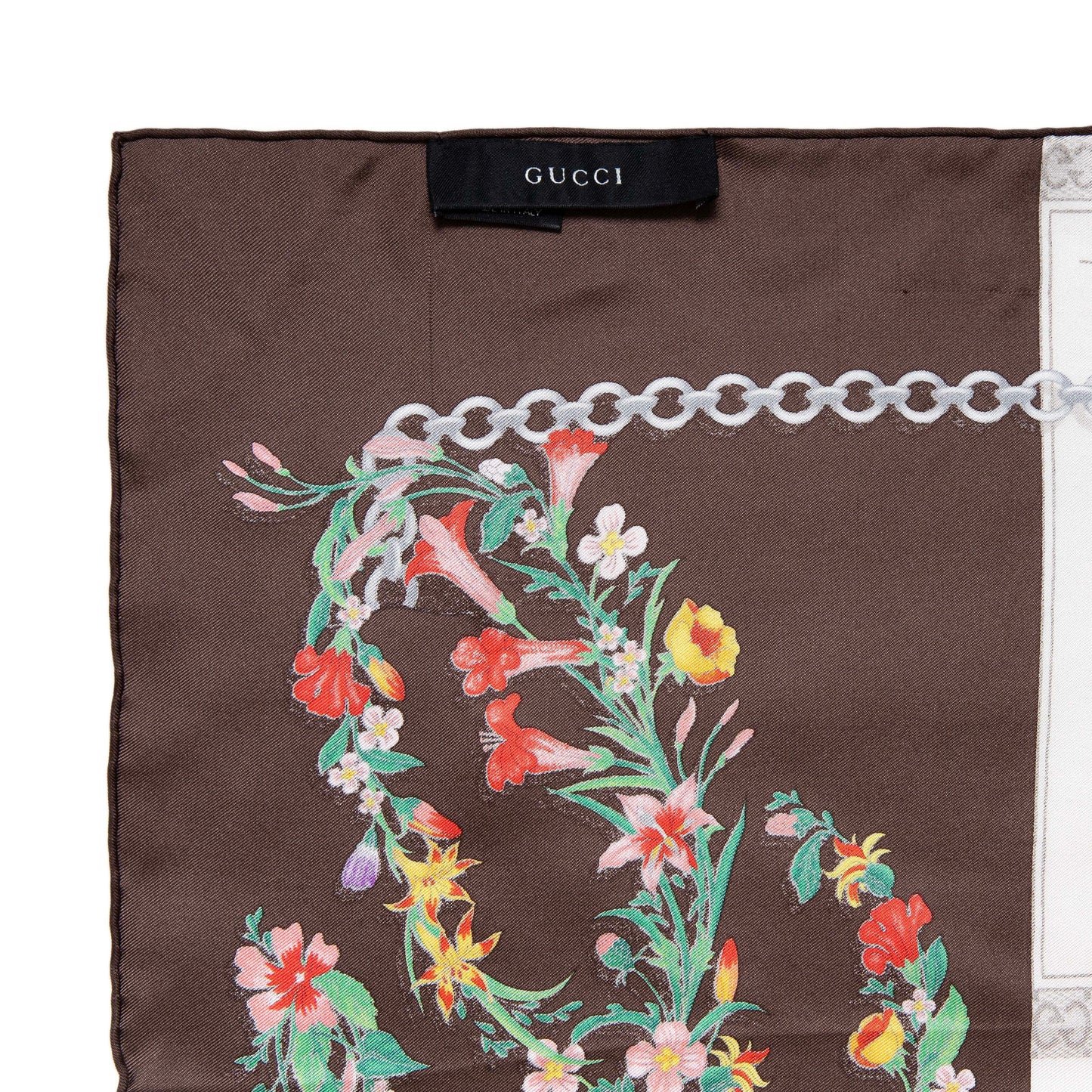 Exclusive Gucci Silk Monogram Square Scarf — Top View