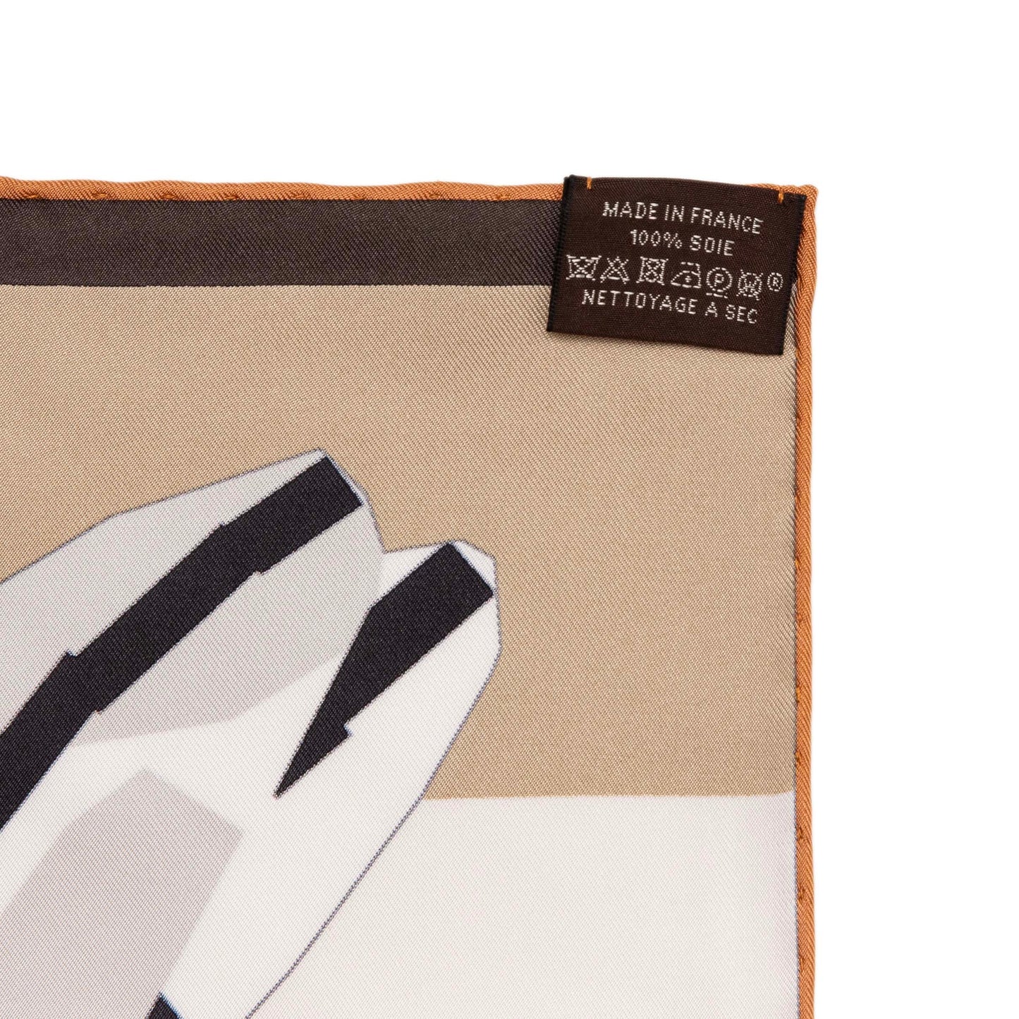 Exclusive Hermes Silk Camails a Carreaux Scarf 90 — Top View