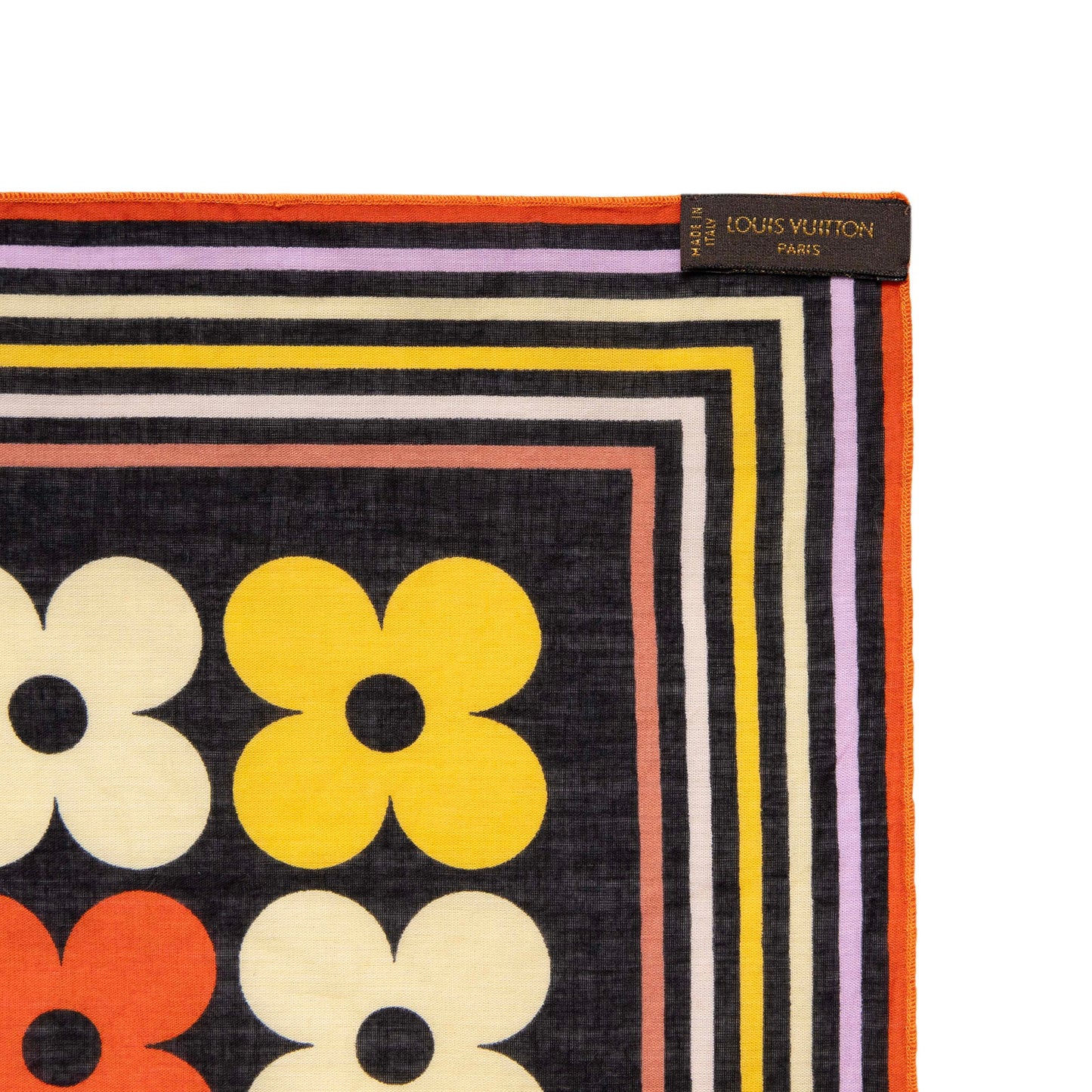 Exclusive Louis Vuitton Cotton Flower Bandana — Detail View