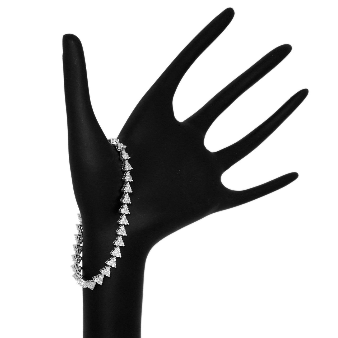 Exclusive 18K White Gold 3.84 Carat Diamond Tennis Bracelet — Back View