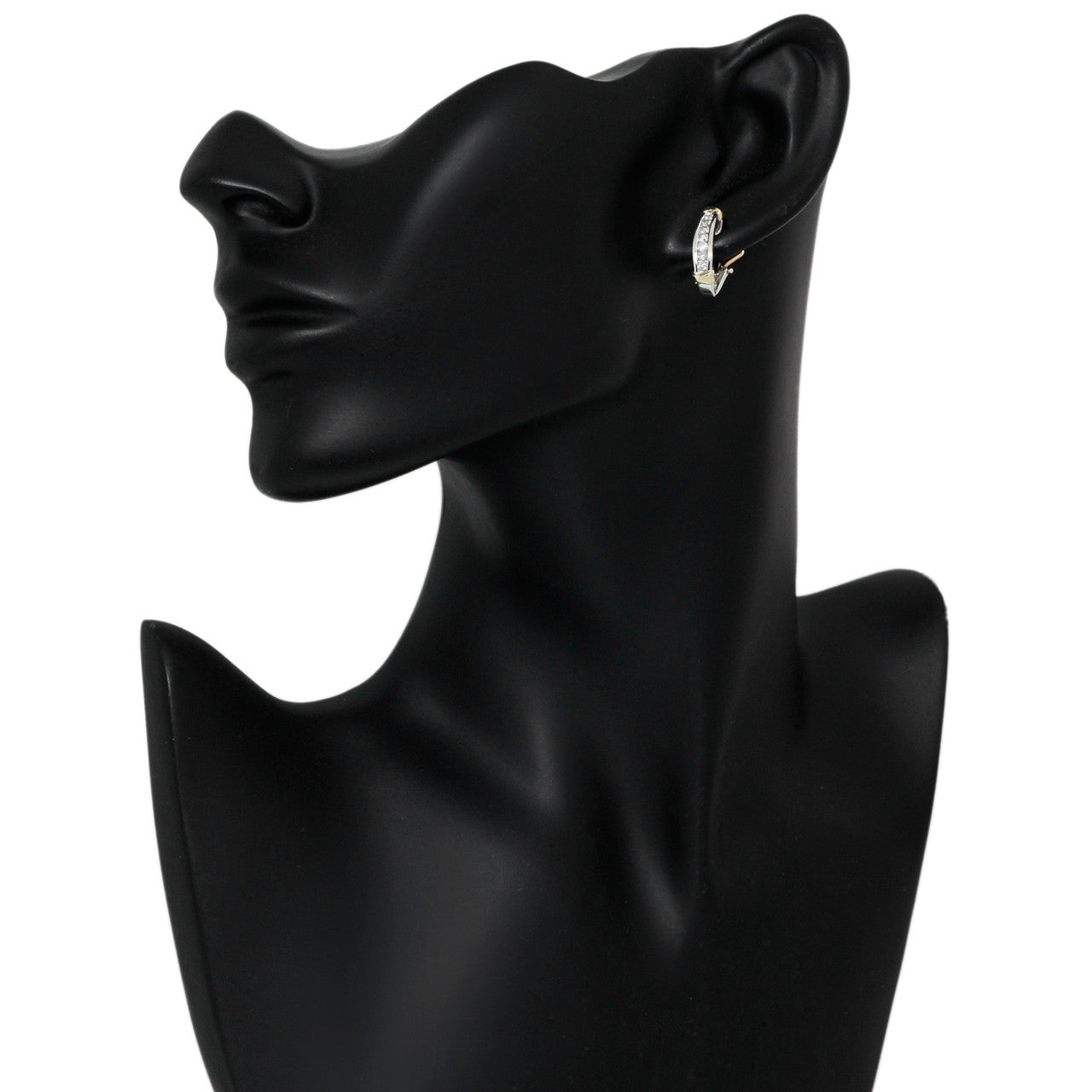 Exclusive 10K White & Yellow Gold 0.42 Carat Diamond Earrings — Back View