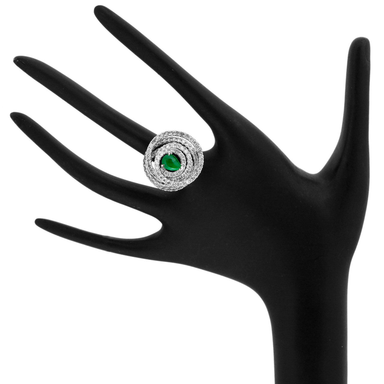 Exclusive 18K White Gold Jadeite 4.08 Carat Diamond Ring — Back View