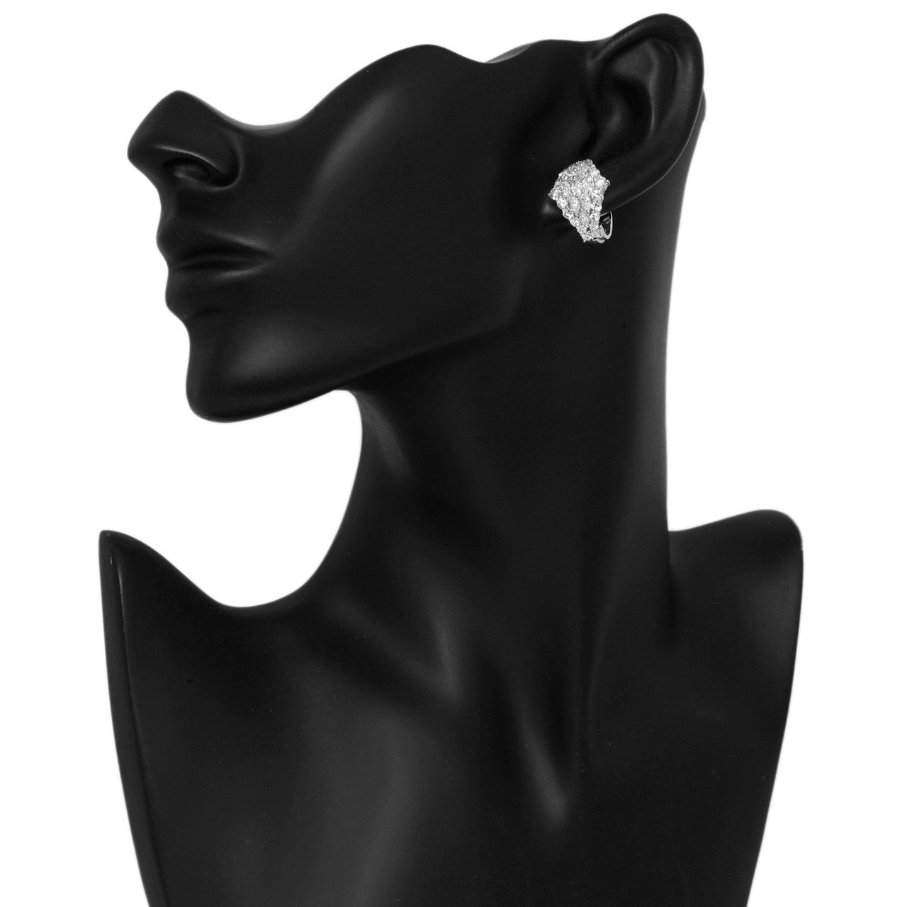 Exclusive 18K White Gold 3.80 Carat Diamond Earrings — Back View