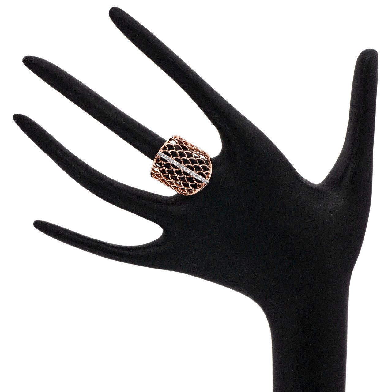 Exclusive 14K Rose Gold 0.22 Carat Diamond Ring — Back View