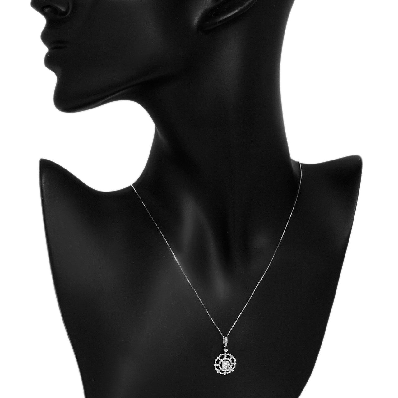Exclusive 14K White Gold 0.64 Carat Diamond Pendant — Back View