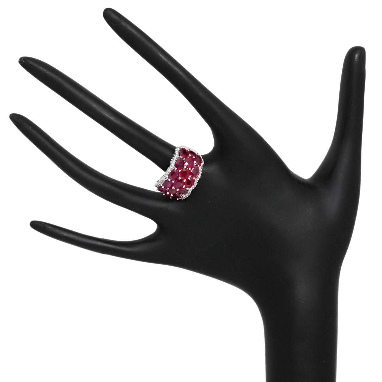 Exclusive 14K White Gold 7.20 Carat Ruby & Diamond Ring — Back View
