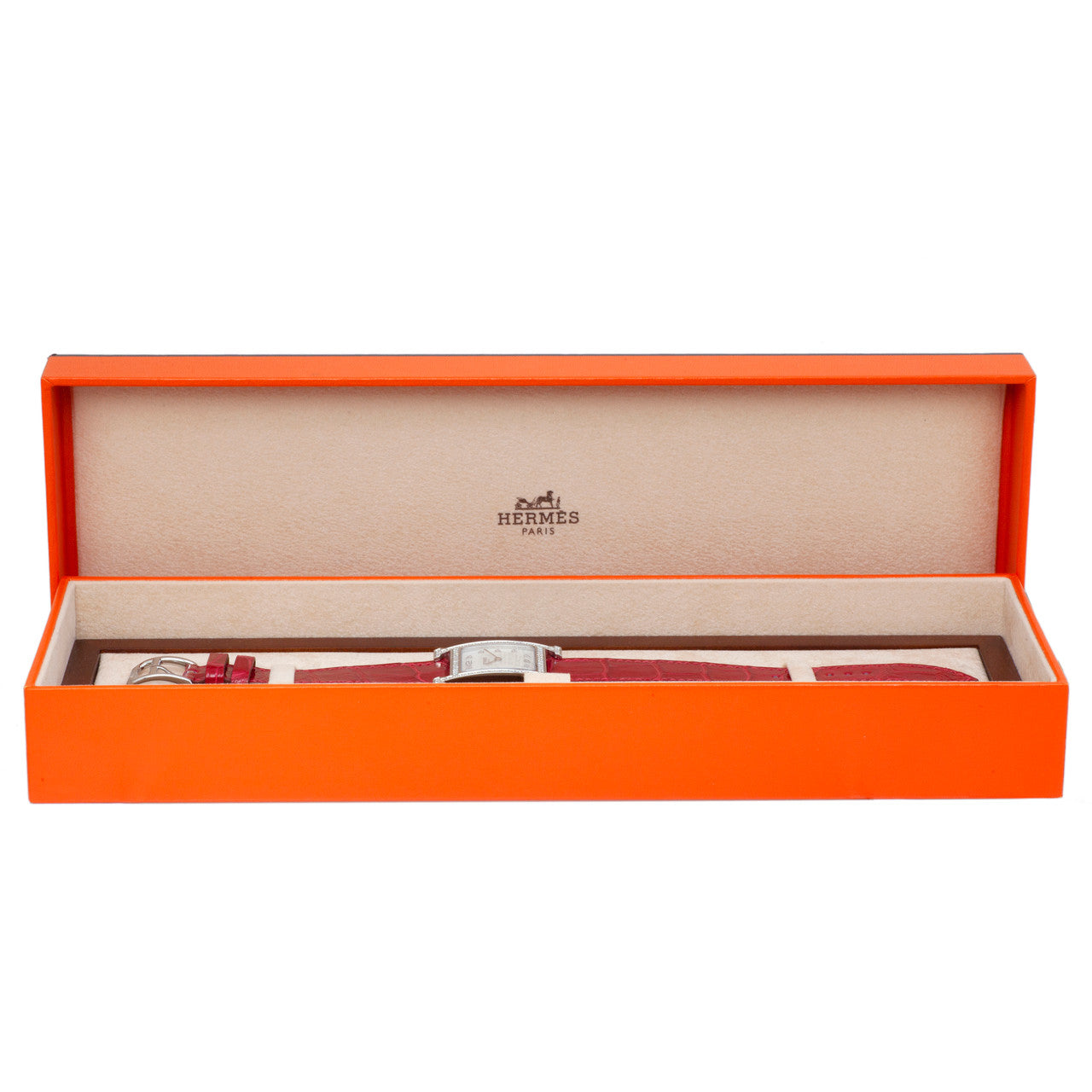 Exclusive Hermes Stainless Steel & Diamond Heure H Quartz Watch HH1.530 — Lifestyle View