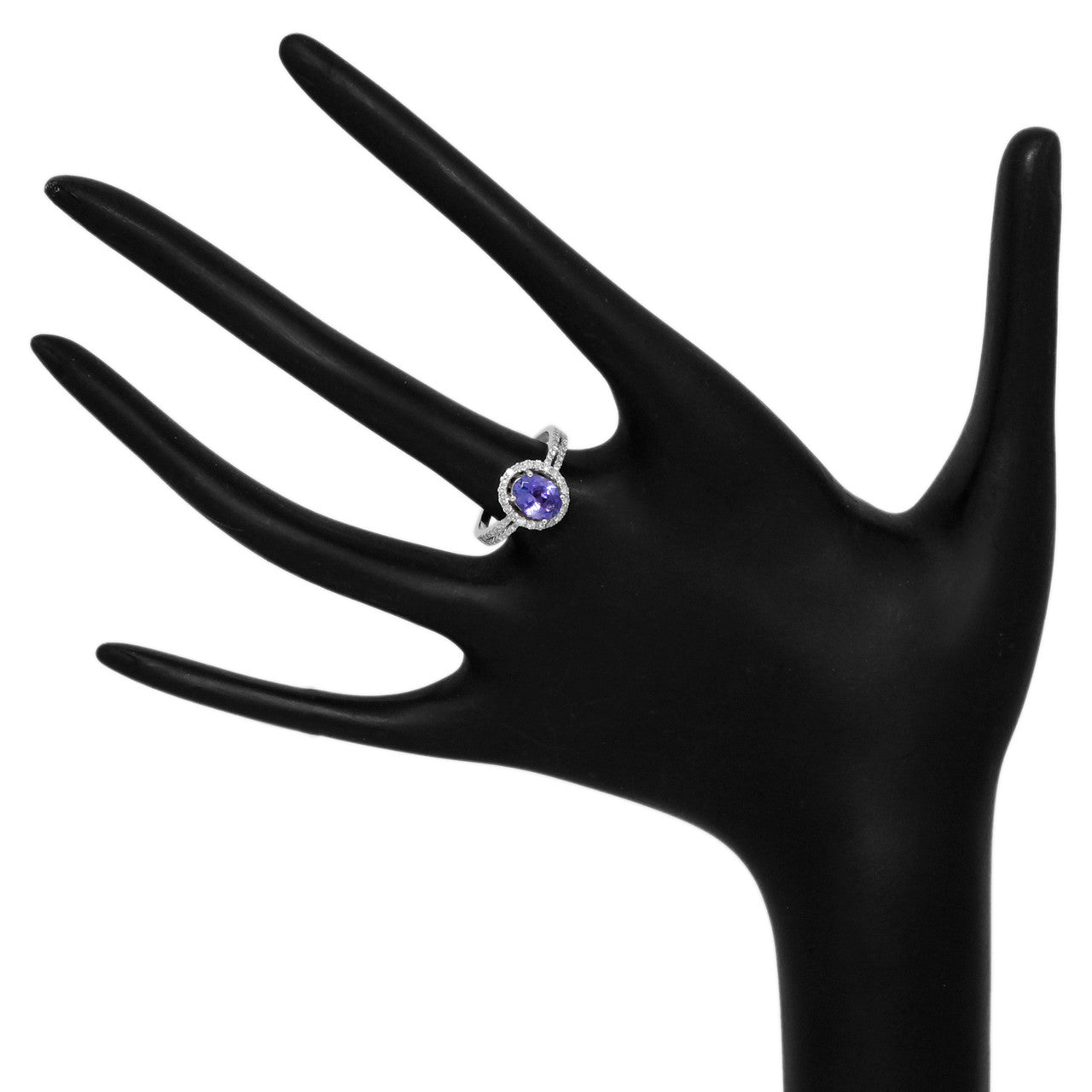 Exclusive 14K White Gold 1.44 Carat Tanzanite Diamond Ring — 6 — Top View