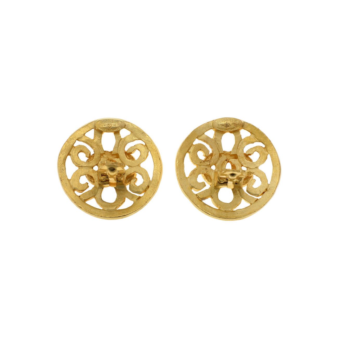 Exclusive Chanel Gold CC Clip On Earrings — Side View