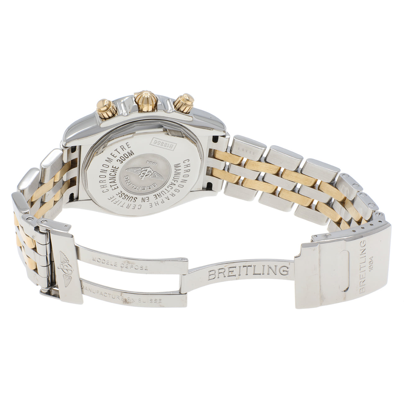 Exclusive Breitling Stainless Steel 18K Yellow Gold Chronomat Evolution B13356 — Top View