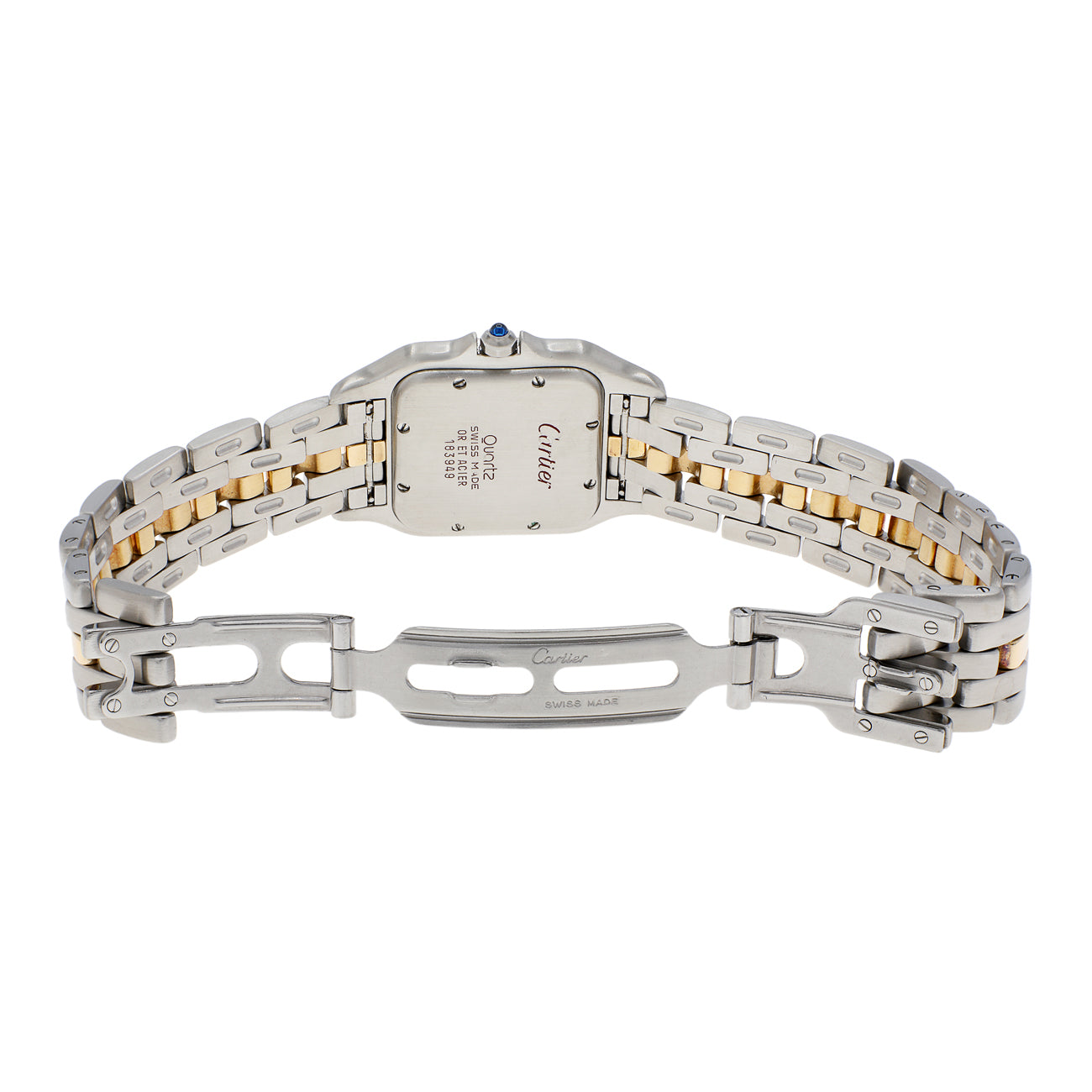 Exclusive Cartier Stainless Steel 18K Yellow Gold Panthere 183949 — Top View