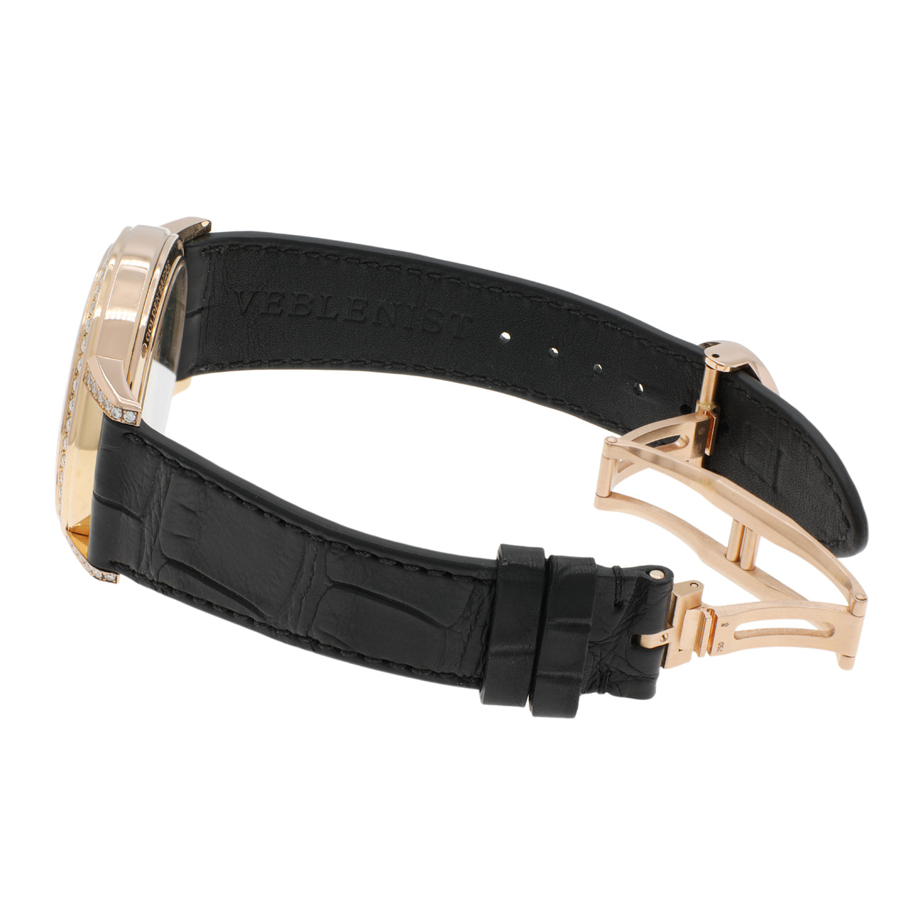 Exclusive Corum 18K Rose Gold Diamond Golden Bridge B113/0392 — Top View