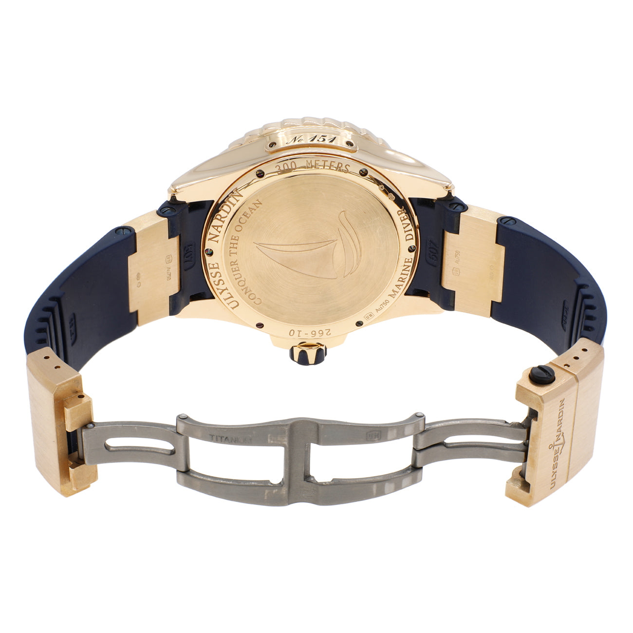Exclusive Ulysse Nardin 18K Yellow Gold Maxi Marine Diver 266-10-3/93 — Top View