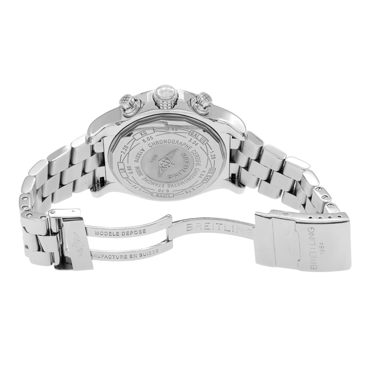 Exclusive Breitling Stainless Steel Super Avenger A13370 — Top View