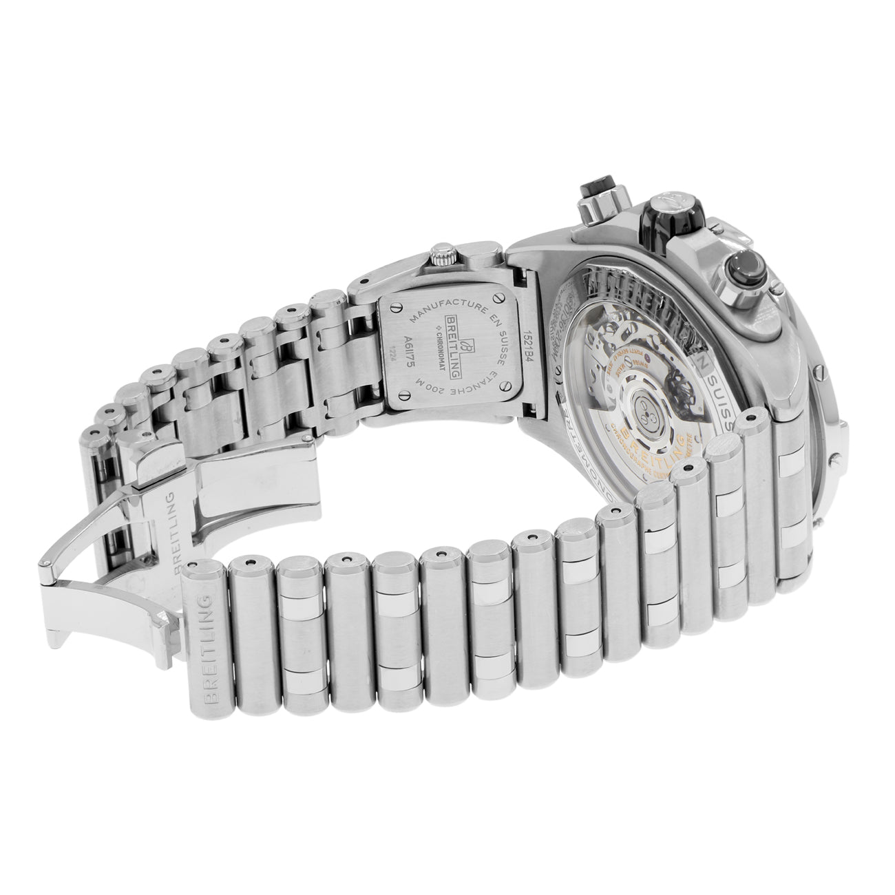Exclusive Breitling Stainless Steel Super Chronomat B01 44 AB0136251B1A2 — Detail View