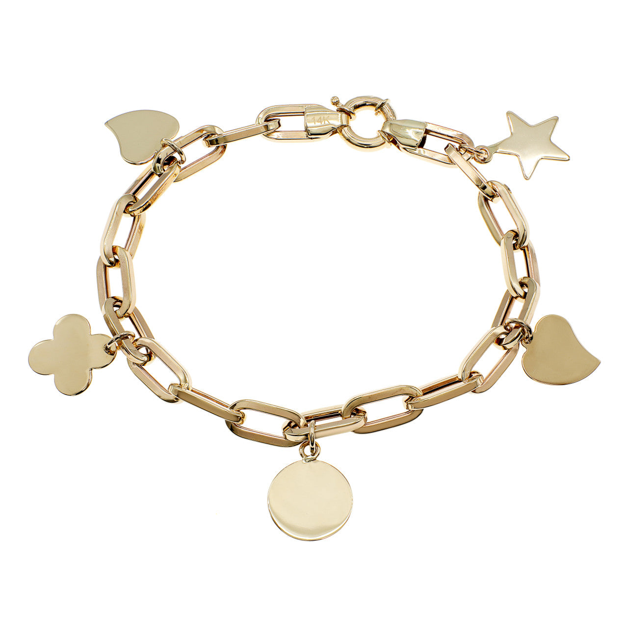 Exclusive 14K Yellow Gold Charm Bracelet — Back View