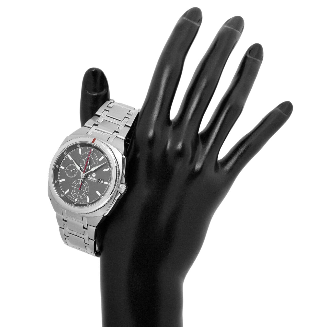 Exclusive Tutima Stainless Steel Saxon One Chronograph 6420-01 — Detail View