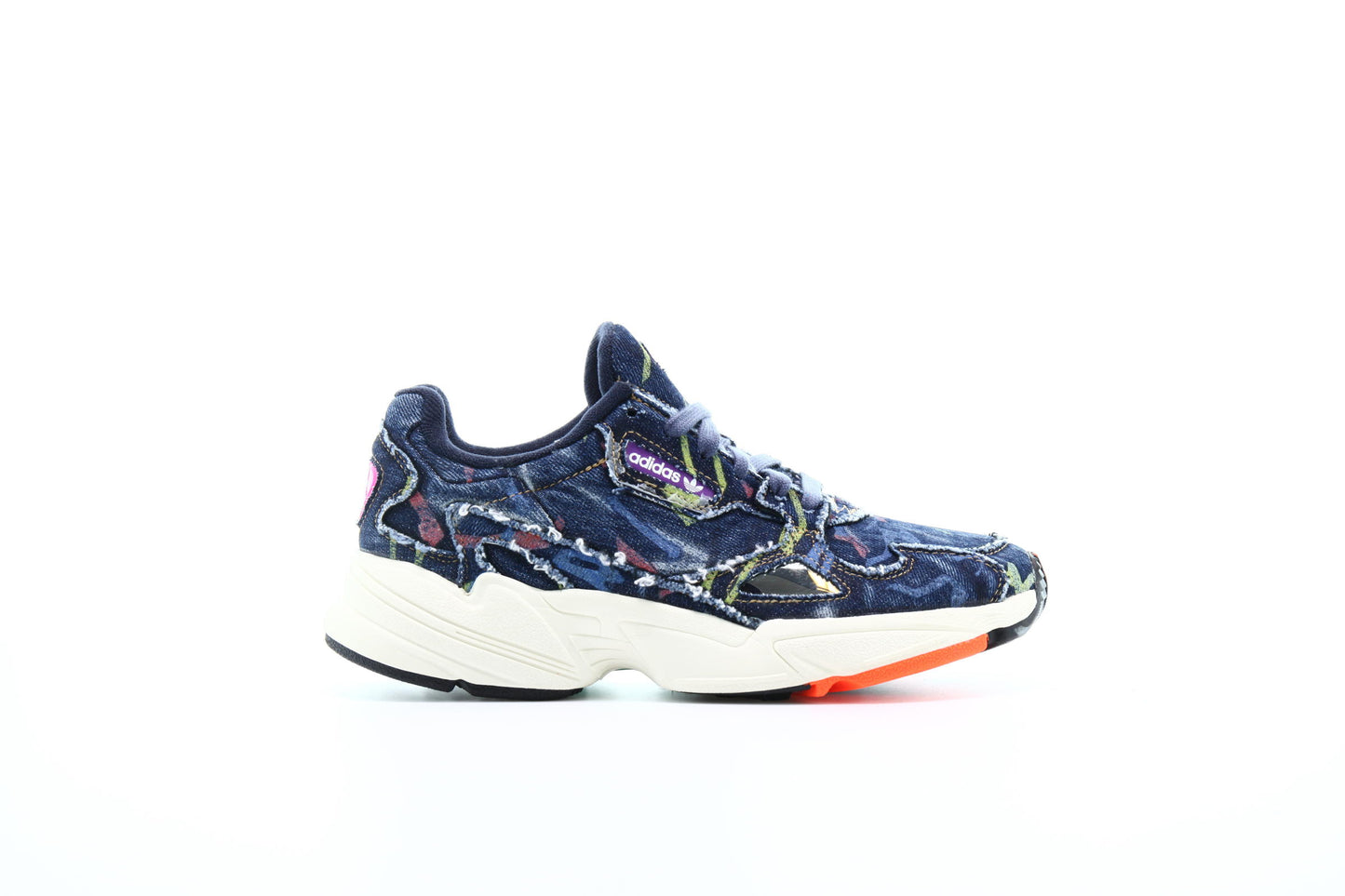 Exclusive adidas Originals Falcon W "Denim Multicolor" — 3 — Front View