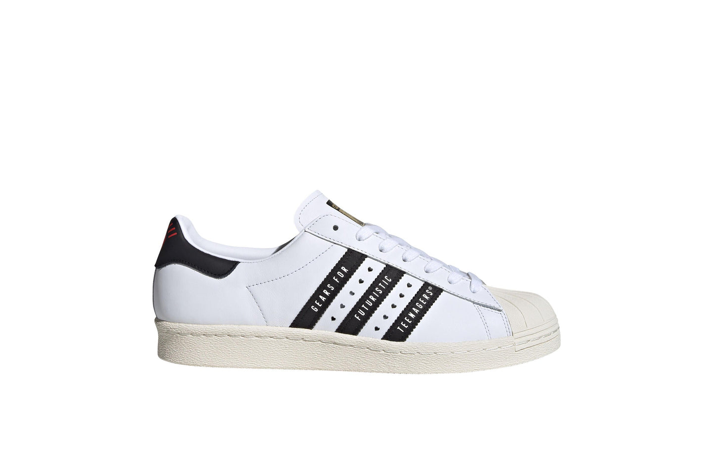 Exclusive adidas Originals SUPERSTAR 80s HUMAN MADE "WHITE BLACK" — 3.5 — Front View
