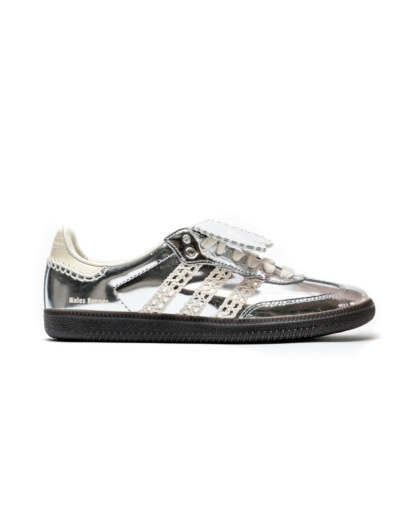 Exclusive Adidas Originals x Wales Bonner Silver Samba — 3.5 — Front View