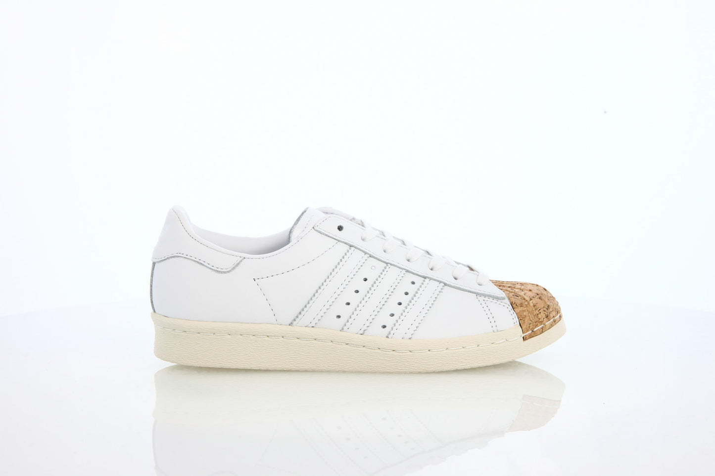 Exclusive adidas Originals Superstar 80s W Cork "All White" — 3 — Front View