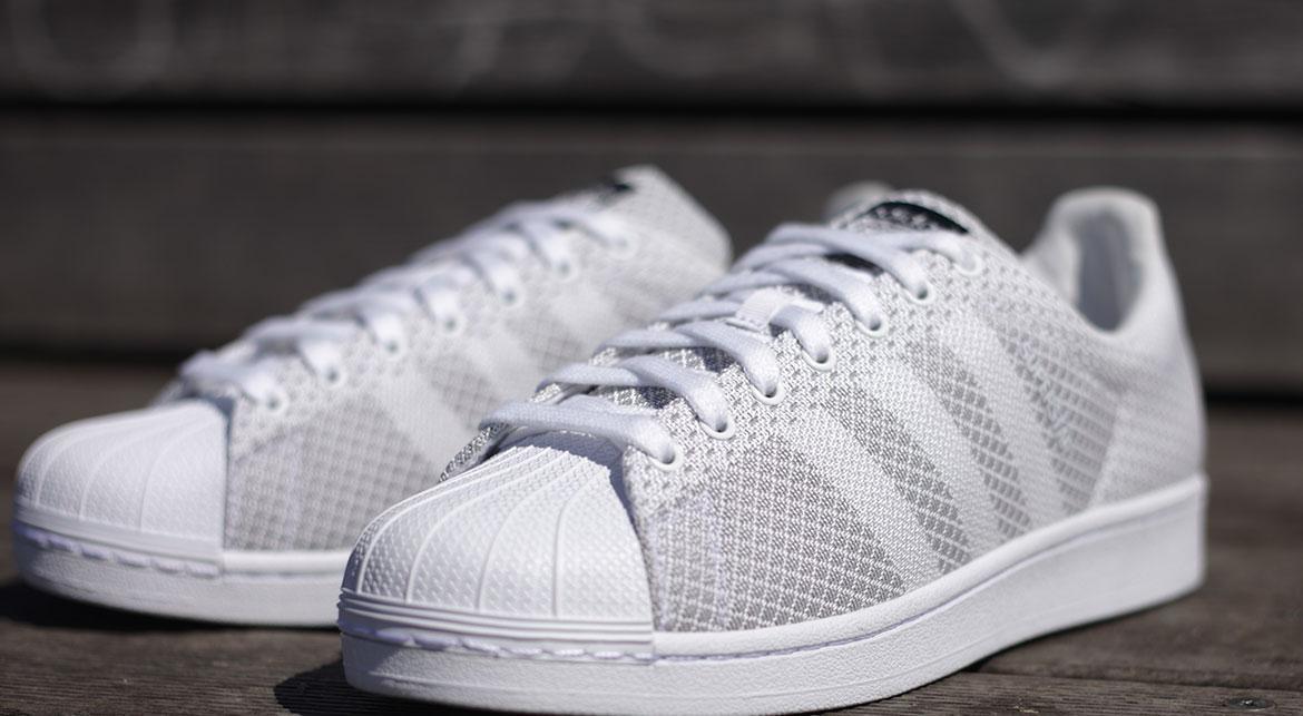 Exclusive adidas Originals Superstar 80s Primeknit "White" — 3.5 — Front View