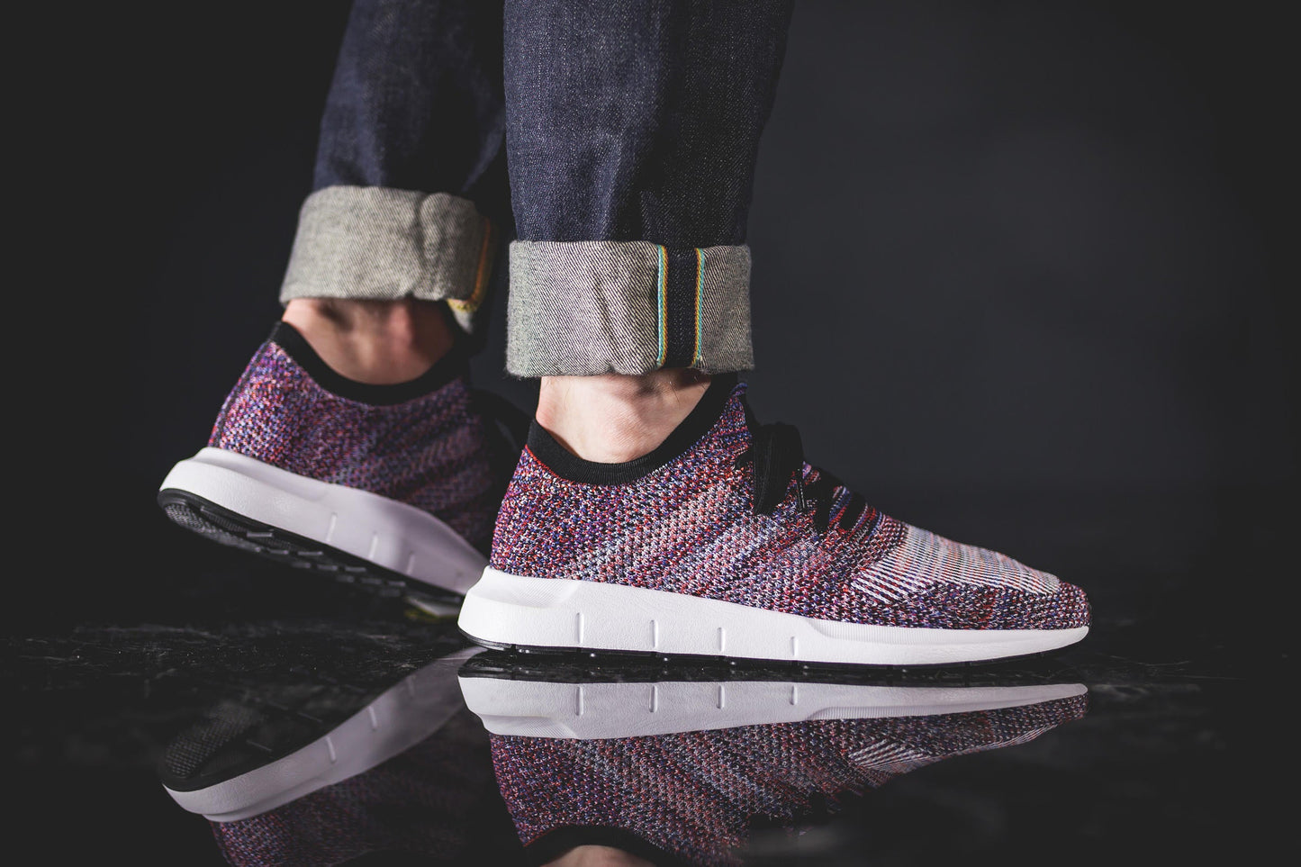 Exclusive adidas Originals Swift Run Primeknit "Hi-Res Red" — 3.5 — Front View