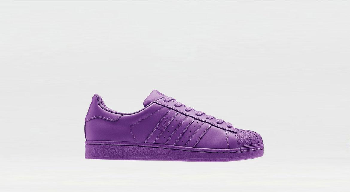 Exclusive adidas Originals x Pharrell Superstar Supercolor "Ray Purple" — 3.5 — Front View