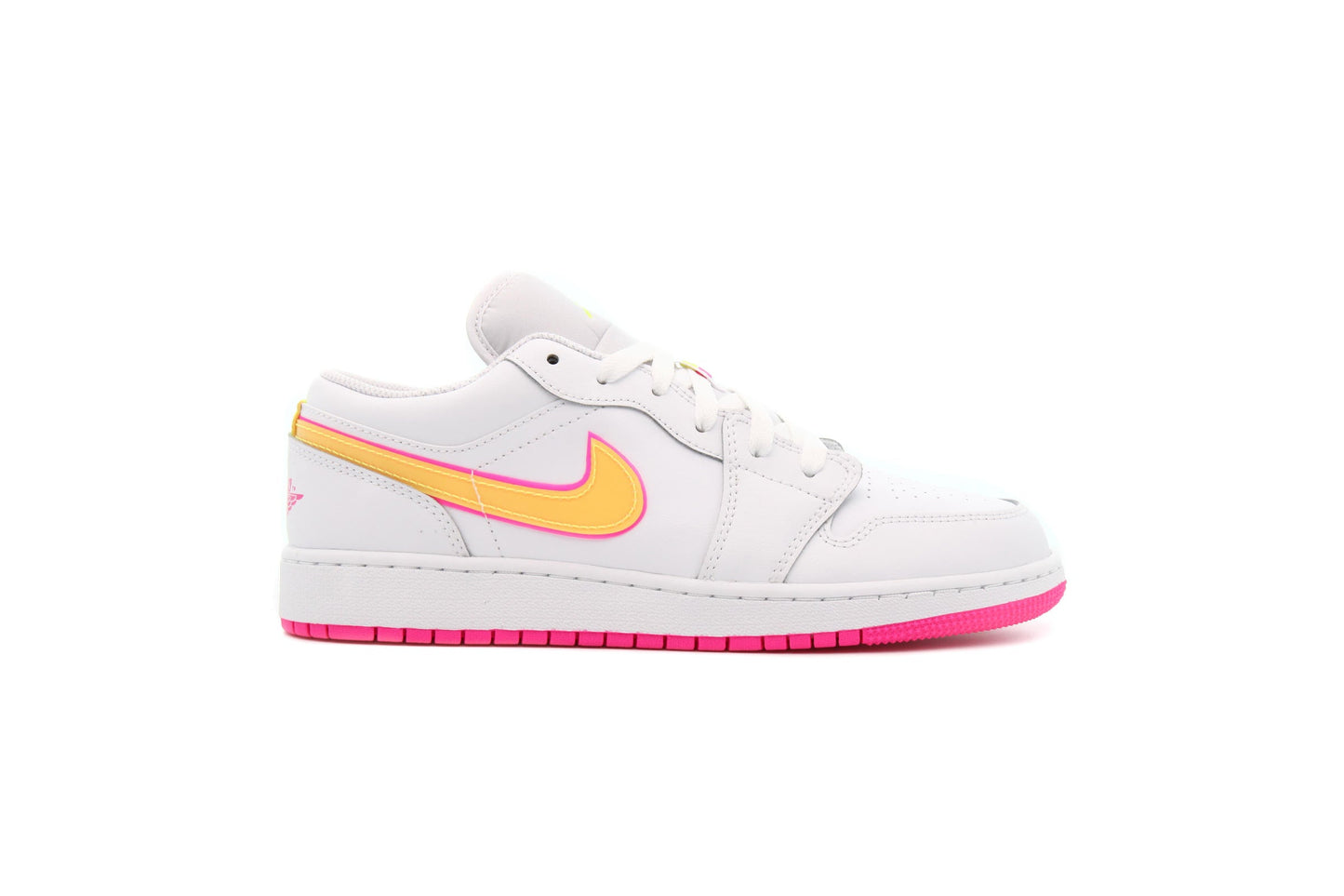 Exclusive Air Jordan 1 LOW EDGE GLOW GS "WHITE" — 3.5Y — Front View