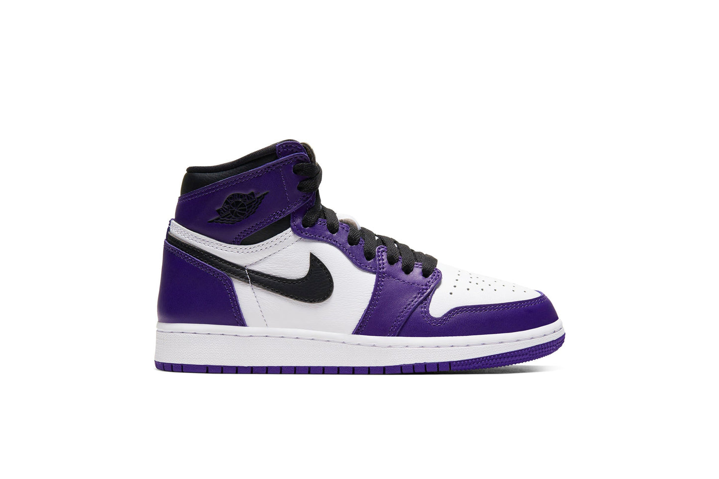 Exclusive Air Jordan 1 Retro HIGH OG (GS) "COURT PURPLE" — 3.5Y — Front View